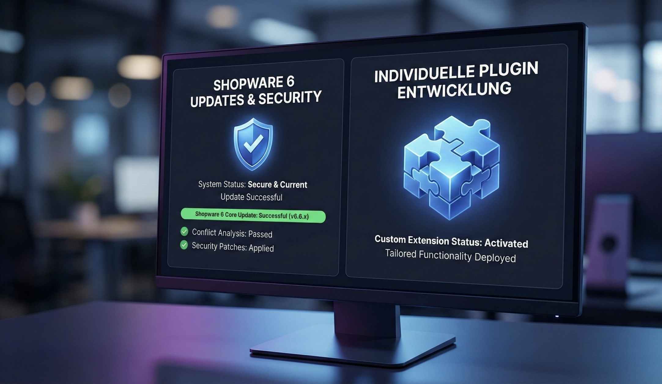 shopware-6-wartung-updates-plugin-entwicklung Shopware 6 Updates und Plugins im Dashboard
